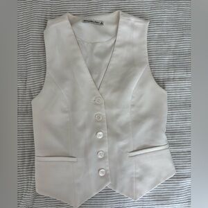 Abercrombie & Fitch Ivory Button-Up Vest